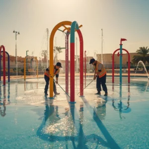water spray play equipment